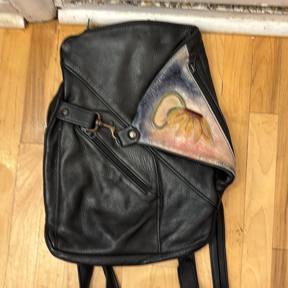 Conception Cuir Hand Painted Very Unique Backpack